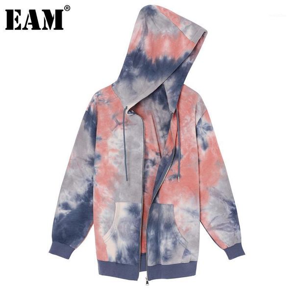 

women's jackets women's [] loose fit red tie dye printed big size jacket hooded long sleeve women coat fashion tide spring autumn, Black;brown