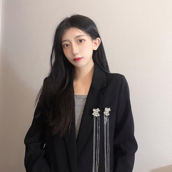 

pins, brooches european and american jewelry rhinestone square long crystal brooch clothes neckline accessories, Gray