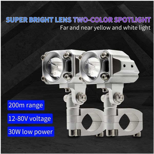 

car headlights aluminum motorcycle led 12v-80v electric vehicle lens waterproof external spotlights with wiring harness