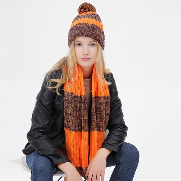 

hats, scarves & gloves sets winter spring women girls 2pcs slouch knit beanie hat long scarf set warm slouchy knitted skull cap warmer with, Blue;gray