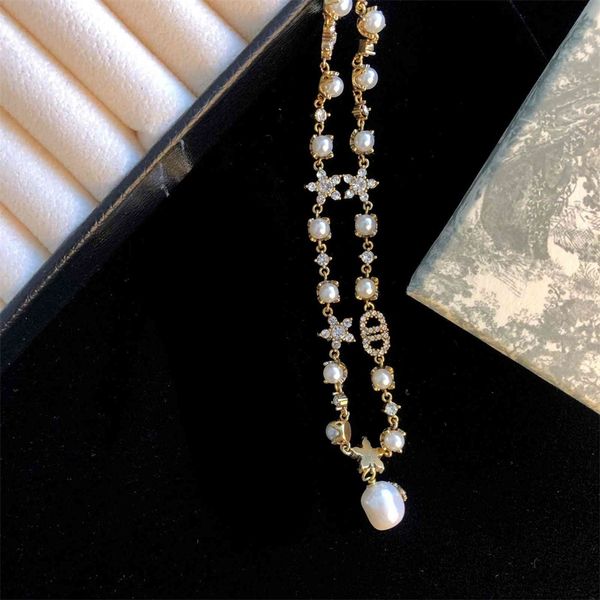 

bee pearl necklace women's new red bracelet, Golden;silver