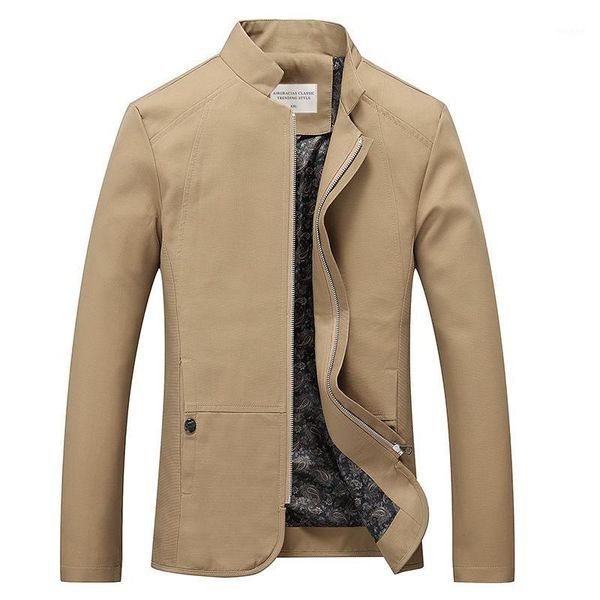 

men's jackets 2021 original autumn spring casual jacket solid color outwear zipper british style, Black;brown