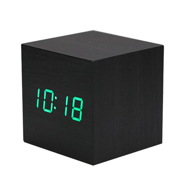 Relógios de voz de despertador de madeira Relógios de desktop RETRO Retro USB Digital Luminous Table Decor Outros acessórios