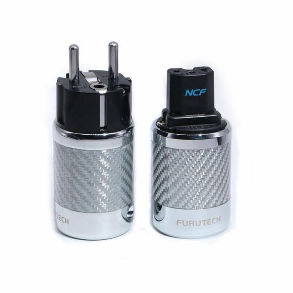 

smart power plugs ahsy audio high-end hifi carbon fiber gold plated pure copper iec ac connector and female 2-poliger eu plug
