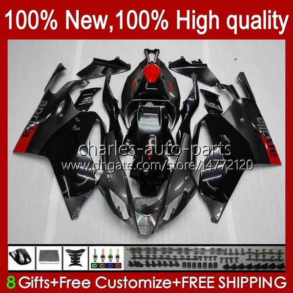 Carroçaria Para Aprilia Mille RV60 RSV-1000 RSV 1000 R 1000R 1000RR 04 05 06 Body Kit 11No.3 RSV1000RR RSV1000R 2004 2005 2006 RSV1000 R RR 04-06 OEM Carenagem preto cinza