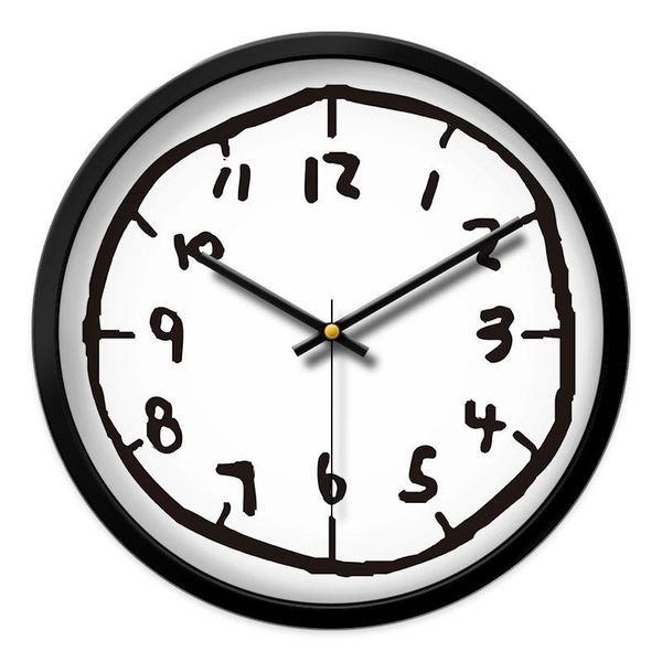 

wall clocks simple creative clock silent modern round black and white mechanism glass nordic design duvar saati home decor bw50wc
