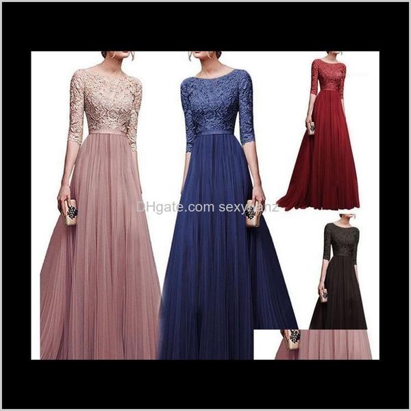 

dresses half sleeve o neck summer pink women elegant lace evening maxi dress silk chiffon holiday long party ladies 1 7evne yxpfw, White;black