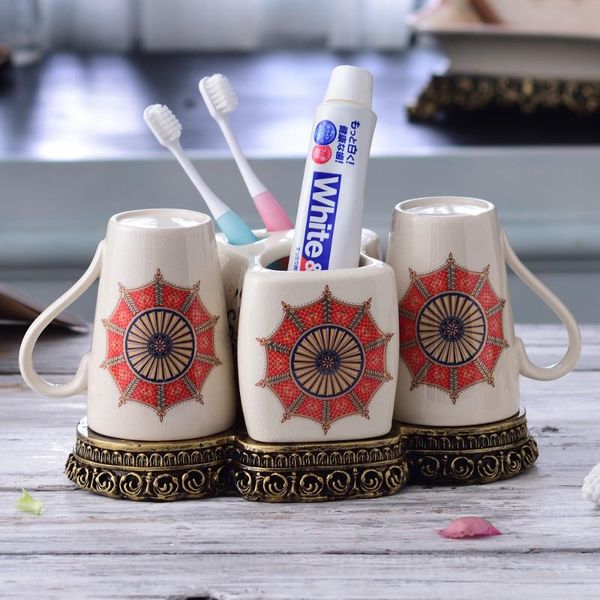 

bath accessory set three pieces of ceramic toothbrush bracket game
