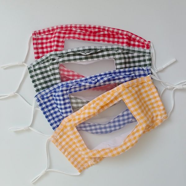 

printing lattice lip language mask anti fogging pure cotton cloth for deaf mute