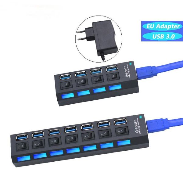 

3.0 hub high speed 4/7 ports multiple switch usb 3 use power adapter extender for pc laphubs