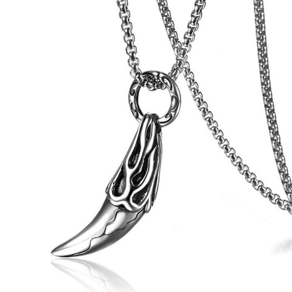 

pendant necklaces sports and leisure spiked personality men's necklace 2021 trendy hihop women's fashion jewelry wholesale, Silver