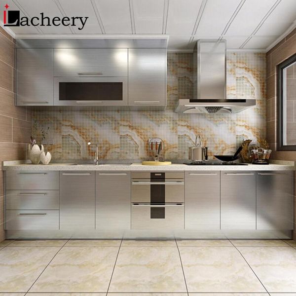 

wallpapers silver glossy kitchen cabinet wallpaper self-adhesive waterproof sticker dishwashers refurbish refrigerator wall stickers film