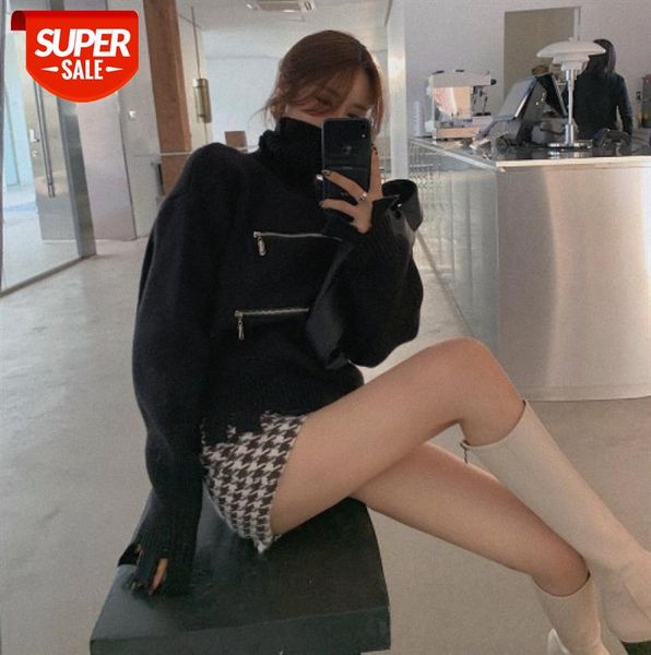 

slim-fit bottoming sweater high-neck tassel loose short high-end sense of women in #or8y, Black;gray
