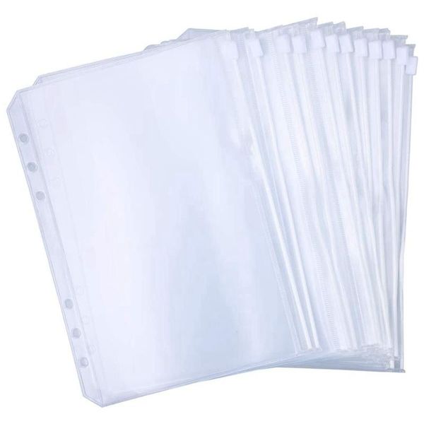 

gift wrap 100 binder pockets 6-hole zipper bag file folder waterproof pvc document