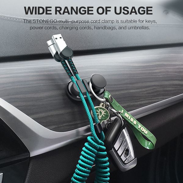 Mini gancho de carro multifuncional auto adesivo HOME GANHEIRO CLIP FASTENE AUTO PARA USB Cable Organizer Key Bag Armazenamento Auto