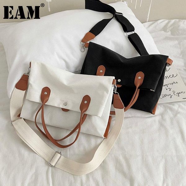 

evening bags [eam] women summer brief canvas large capacity personality all-match crossbody shoulder bag fashion tide 2021 18a3122
