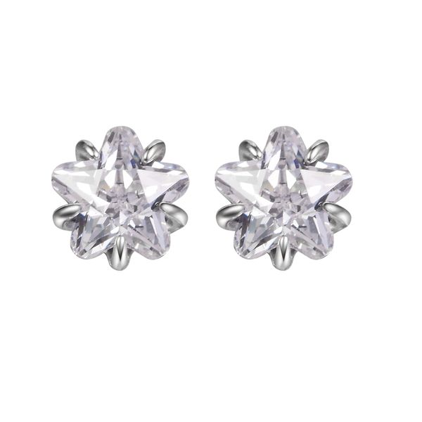 

celestial sparkling star stud earrings with cz stone european style earring studs fashion jewelry wholesale woman winter make up, Golden;silver