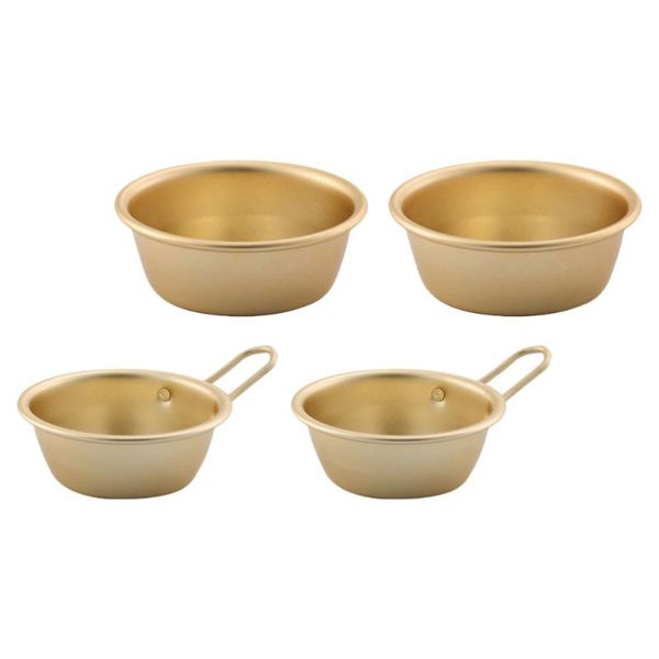 

bowls 4pc restaurant with handle korean household (golden)