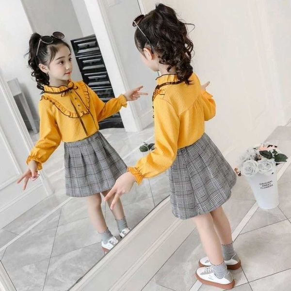 

sets for summer girls new children's clothing casual long sleeve+short skirt two piece suit girls tracksuit set baby girl outfit, Red;yellow