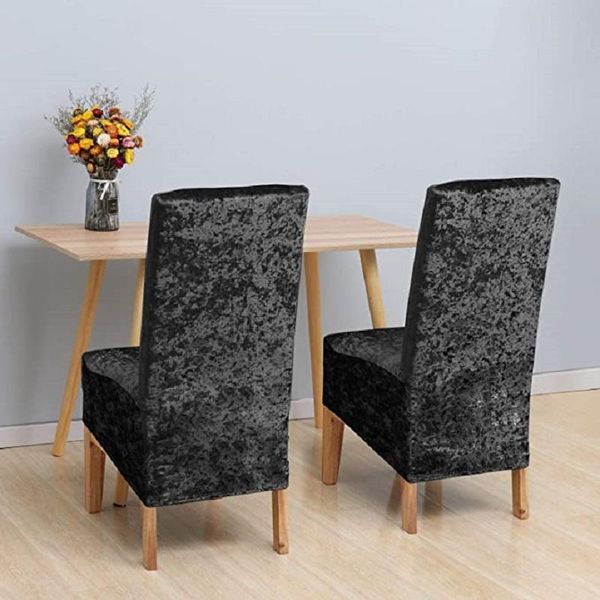 

velvet chair cover with long back xl size ding room seat case elastic slipcover restaurant el party banquet covers