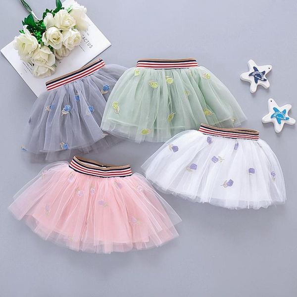 

skirts fashion baby kids girls princess sequins party dance ballet rose embroidery aestheticism gauze tutu tule children, Blue
