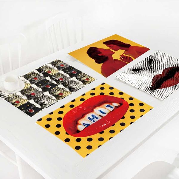 

mats & pads tema e variazioni lady face table mat desk decorative pad nordic home tablecloth tableware placemat for dinner plate