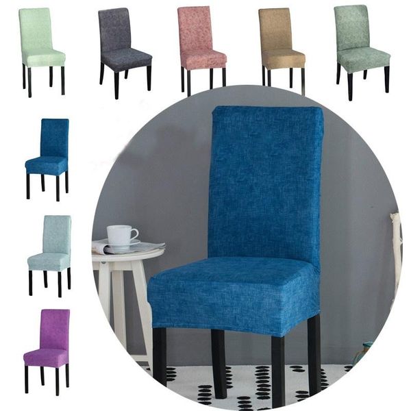 

chair covers 1pc green blue gray pink spandex dining room elasticity dustproof armless wedding banquet seat protector