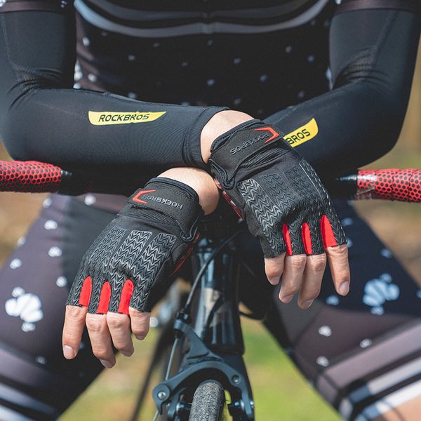 

rockbros cycling gloves half finger men women anti slip gel pad breathable motorcycle mtb road bike gloves sports bicycle glovesg, Blue;gray