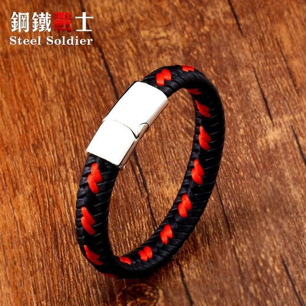 

charm bracelets steel soldier multicolor rope bracelet women lace chain bangle handmade cuff wrap braided jewelry male gift, Golden;silver