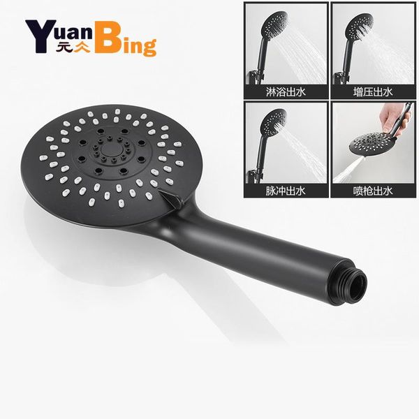 

black pressurized bathroom shower head hand spray gun nozzle accessories jet system sets