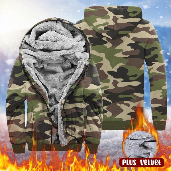 

men's jackets varsity winter leisure printed hooded plush jacket plus fleece windbreaker fashion trench coat, Black;brown