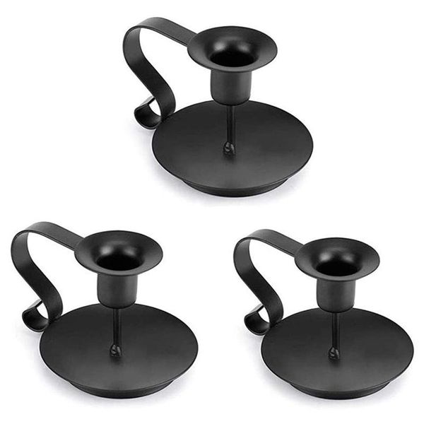 

candle holders 3 pack retro holders, black candlestick taper holder christmas party home decor