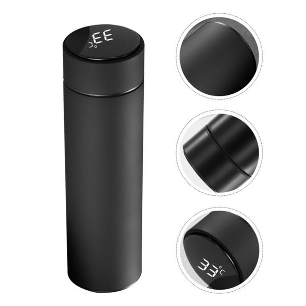 

1pc intelligent water cup temperature display heat preservation black bottles