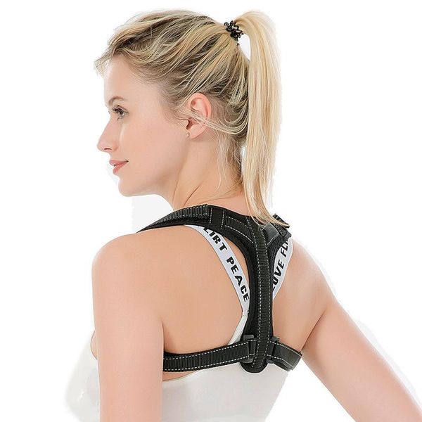 

adjustable posture corrector corset children back brace belt lumbar support straight de espalda s-xxl, Black;blue