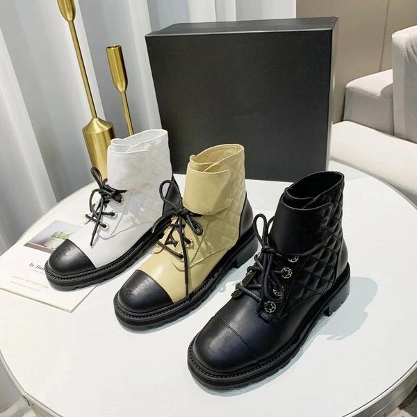 

boots 2021 genuine leather women ankle crystal lace up fashion motorcycle, Black