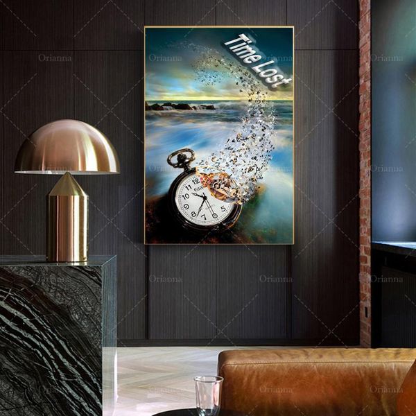 

paintings abstract hd print modular picture para el hogar time lost canvas painting sea posters for living room home decor wall art
