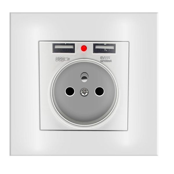 

smart power plugs 2a dual usb port wall charger adapter charging eu plug 86 ac electrical socket outlet white