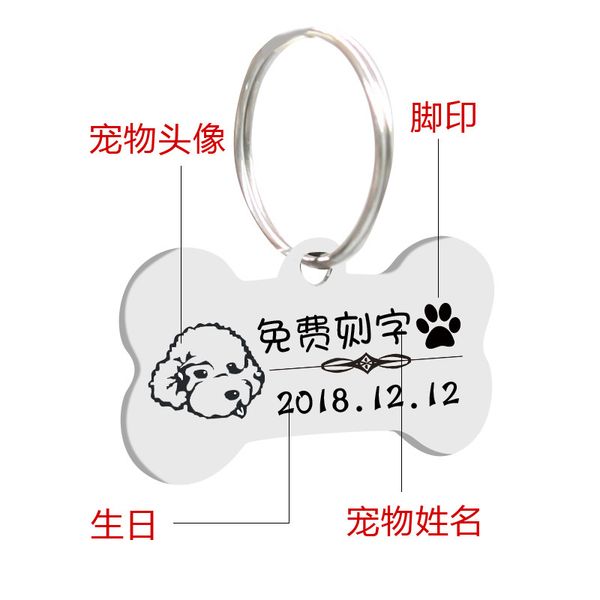 

factory laser cat brand identity tag dog pet supplies necklace jewelry anti lost lettering xu8l