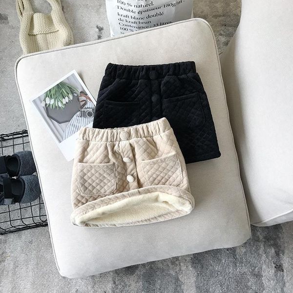 

skirts baby girls plaid 2021 autumn winter a-line skirt for girl casual brand children clothes toddler thick velvet, Blue