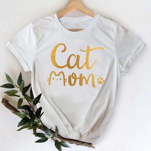 

women's t-shirt leopard print heart-shaped pattern printed fashion men and women loose round neck short sleeve trendy pullover, White