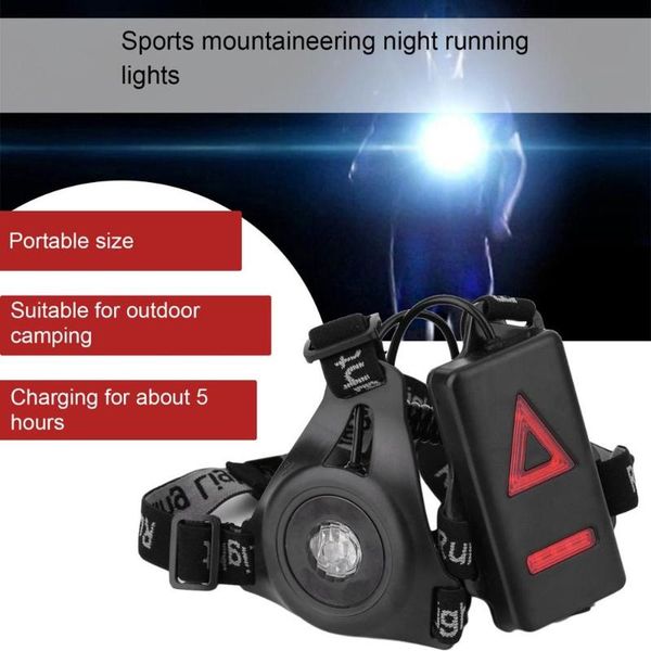 

outdoor sport running lights led night warning usb charge chest lamp white light torch bike