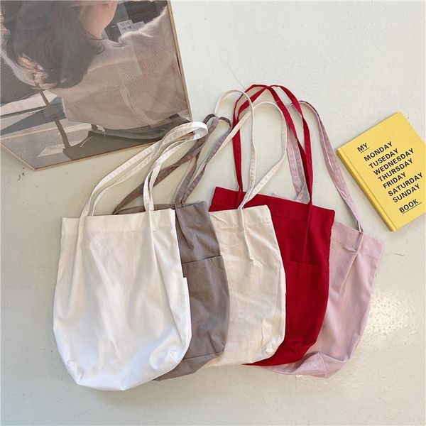 

selling canvas bag simple handbag literary large-capacity shoulder cartoon shopping girl cute tote bags