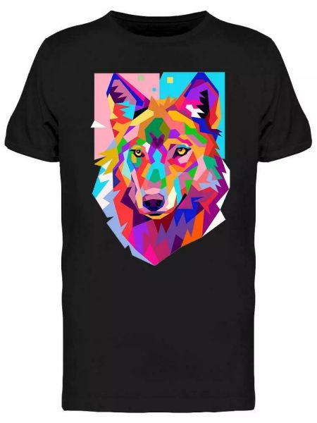 

Colorful Wolf Head. Tee Men's -Image by Shutterstock, White;black