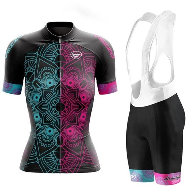 

racing sets mujer bike trainning apparel pro team cycle wear vezzo clothing women's short sleeve cycling jersey set ropa ciclismo, Black;blue