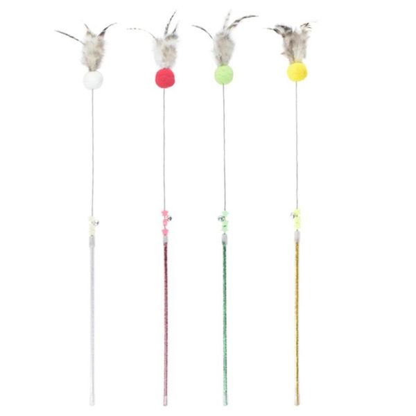 

cat toys 4pcs adorable teaser stick kitten funny interactive exercise