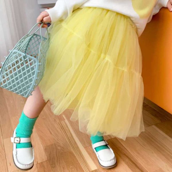 

children skirt 2021 summer girls lace princess mesh toddler baby lovely ball gown skirts for kids, Blue