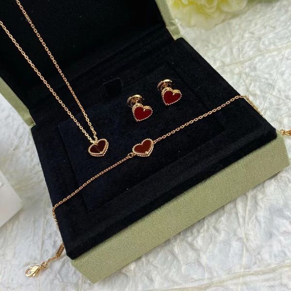 

luxury designer heart stud earrings v&af 18k gold fashion classic sweet 4/four leaf clover earring van women&girls wedding valentine's, Golden;silver