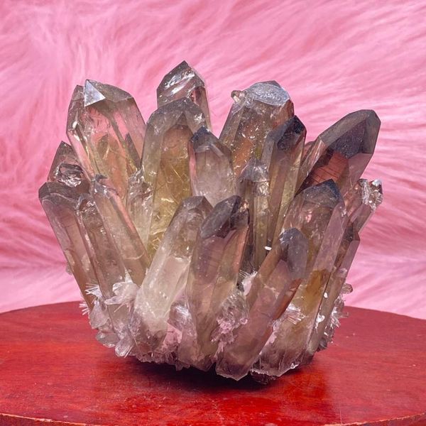 

decorative objects & figurines natural tawny crystal stone cluster feng shui study demagnetization home decoration collection