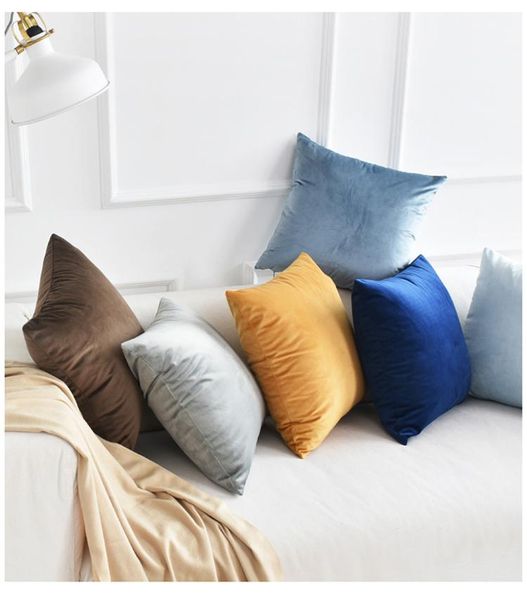 

cushion/decorative pillow 30x50/45/50/55cm simple modern velvet solid color cushion cover sofa pillowcase decorative