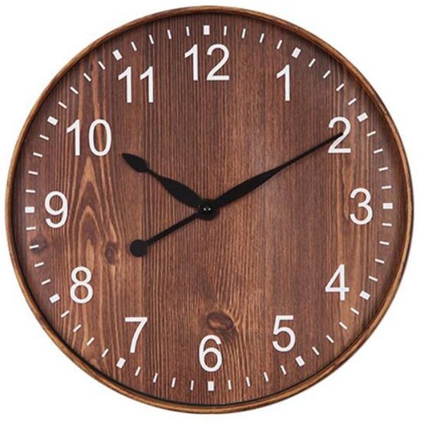 

wall clocks decorative clock living room retro imitation wood 12 inch fashion creative